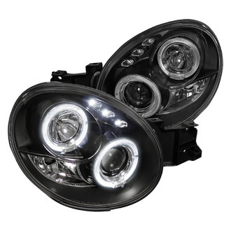 Spec-D® - Driver and Passenger Side Black Dual Halo Projector Headlights with Parking LEDs