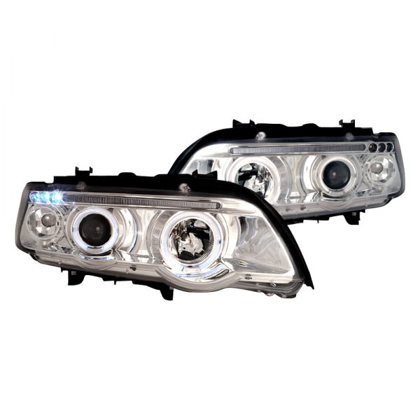 Spec-D® - Chrome Halo Projector Headlights with Parking LEDs, BMW X5