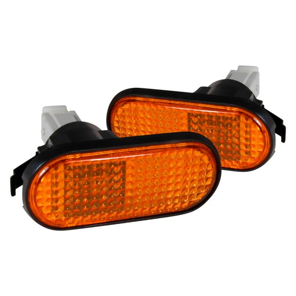 Spec-D® - Flat-type Chrome/Amber Factory Style Side Marker Lights, Honda Civic