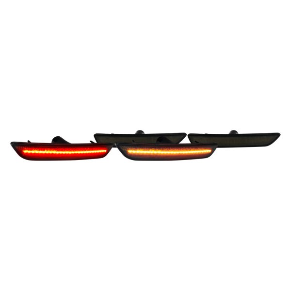 Spec-D® - Laser Style Black/Smoke LED Side Marker Lights, Ford Mustang