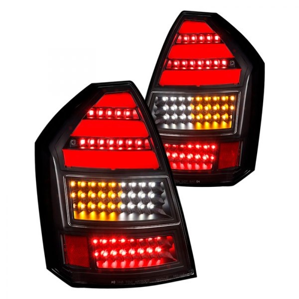 Spec-D® - Black Fiber Optic LED Tail Lights, Chrysler 300