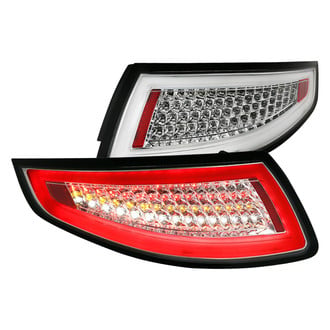 Spec-D® - Driver and Passenger Side Chrome/Red Fiber Optic LED Tail Lights