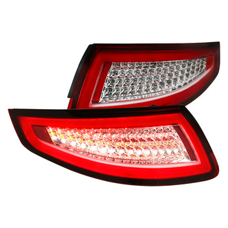 Spec-D® - Driver and Passenger Side Chrome/Red Fiber Optic LED Tail Lights