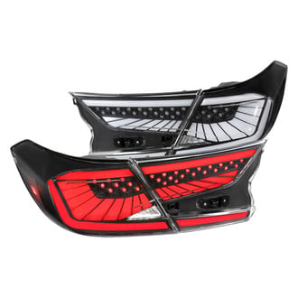 Spec-D® - Driver and Passenger Side Matte Black Sequential Fiber Optic LED Tail Lights