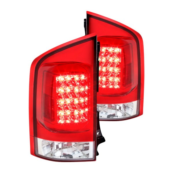 Spec-D® - Chrome/Red LED Tail Lights, Nissan Armada