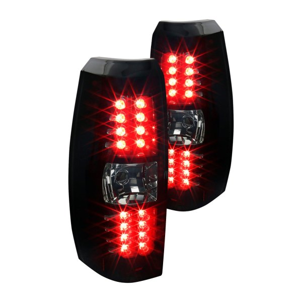 Spec-D® - Gloss Black/Smoke LED Tail Lights, Chevy Avalanche