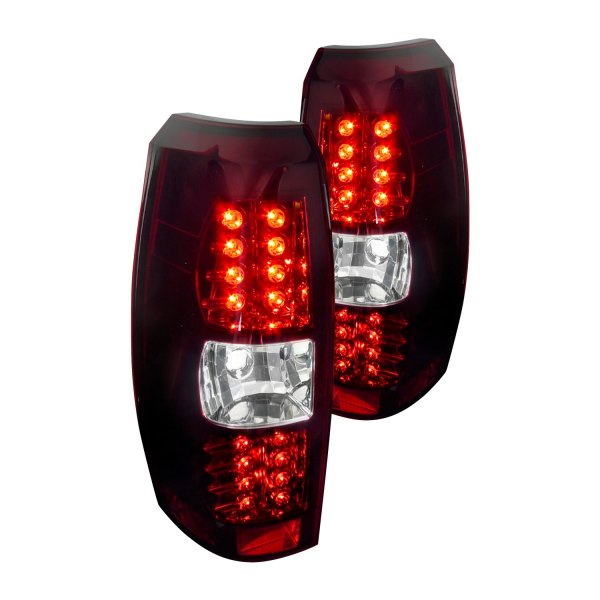 Spec-D® - Black/Red LED Tail Lights, Chevy Avalanche