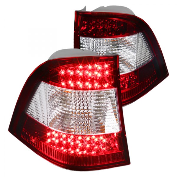 Spec-D® - Chrome/Red LED Tail Lights, Mercedes M Class