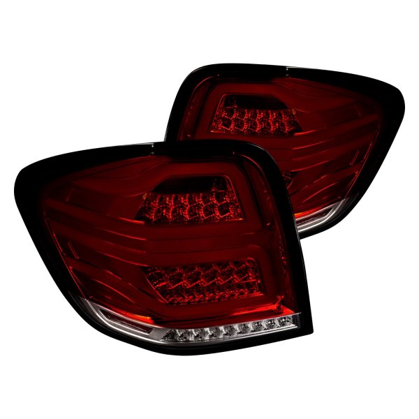 Spec-D® - Black Red/Smoke Fiber Optic LED Tail Lights, Mercedes M Class