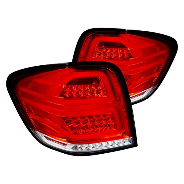 Spec-D® - Black/Red Fiber Optic LED Tail Lights, Mercedes M Class