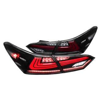 Spec-D® - Driver and Passenger Side Gloss Black Sequential Fiber Optic LED Tail Lights