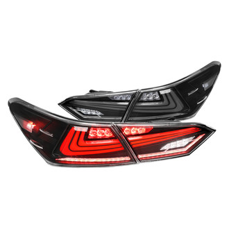 Spec-D® - Driver and Passenger Side Matte Black Sequential Fiber Optic LED Tail Lights