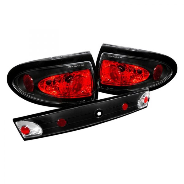Spec-D® - Black/Red Euro Tail Lights, Chevy Cavalier
