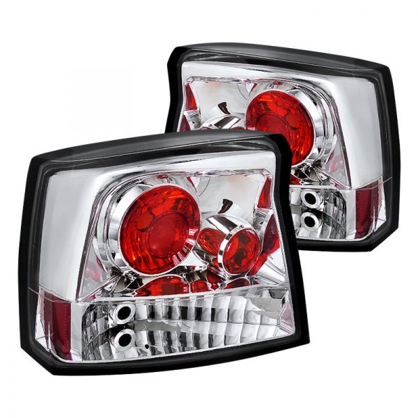 Spec-D® - Chrome/Red Euro Tail Lights, Dodge Charger