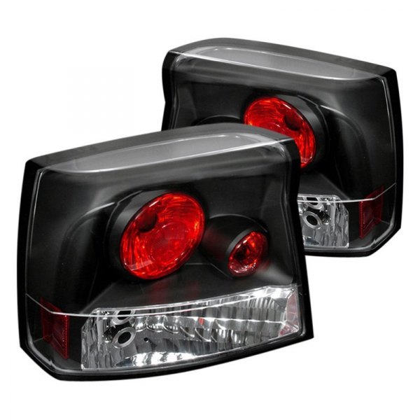 Spec-D® - Black/Chrome Red Euro Tail Lights, Dodge Charger