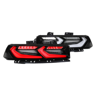 Spec-D® - C8-Style Driver and Passenger Side Black Sequential Fiber Optic LED Tail Lights