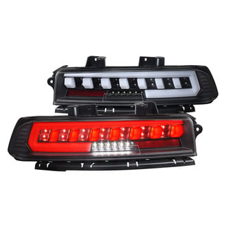 Spec-D® - Driver and Passenger Side Matte Black Sequential Fiber Optic LED Tail Lights