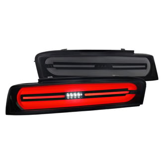 Spec-D® - Driver and Passenger Side Gloss Black/Smoke Sequential Fiber Optic LED Tail Lights