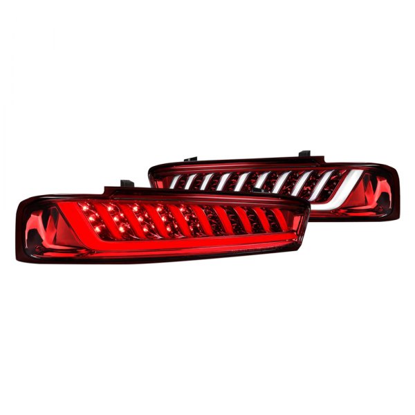 Spec-D® - Red Sequential Fiber Optic LED Tail Lights, Chevy Camaro