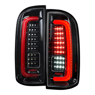 Spec-D® - Driver and Passenger Side Jet Black Sequential Fiber Optic LED Tail Lights