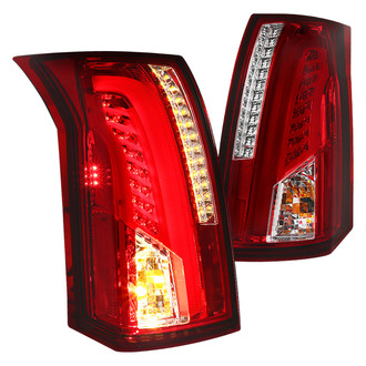 Spec-D® - Driver and Passenger Side Chrome/Red Fiber Optic LED Tail Lights