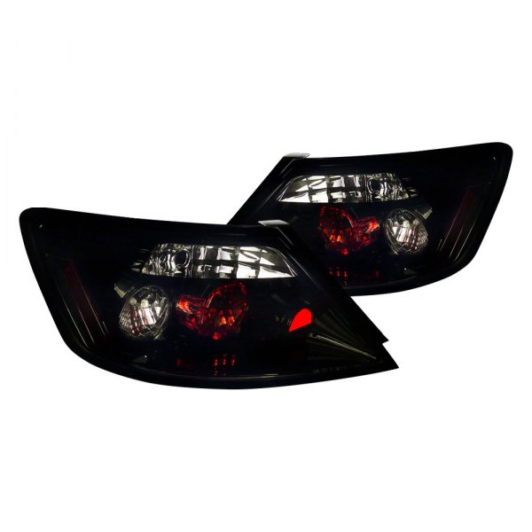 Spec-D® - Gloss Black Red/Smoke Euro Tail Lights, Honda Civic