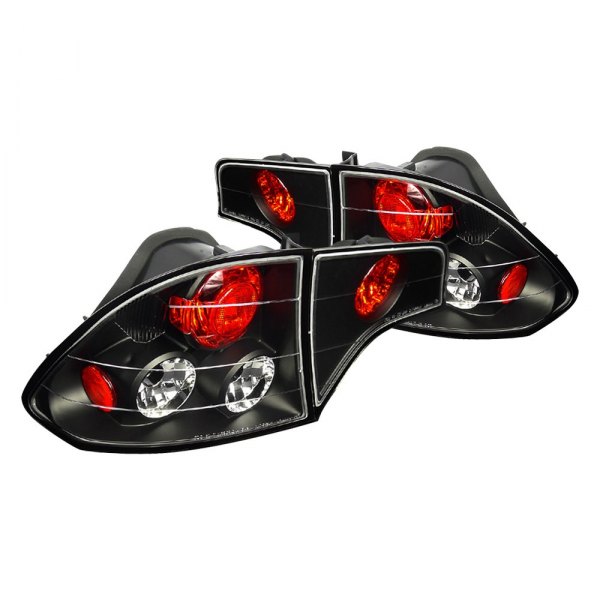 Spec-D® - Black/Red Euro Tail Lights, Honda Civic