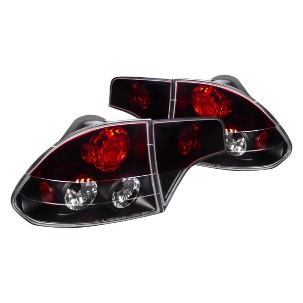 Spec-D® - Black/Red Euro Tail Lights, Honda Civic