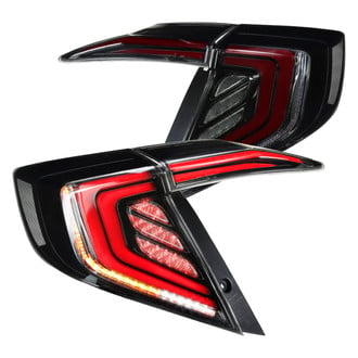 Spec-D® - Driver and Passenger Side Black/Smoke Sequential Fiber Optic LED Tail Lights
