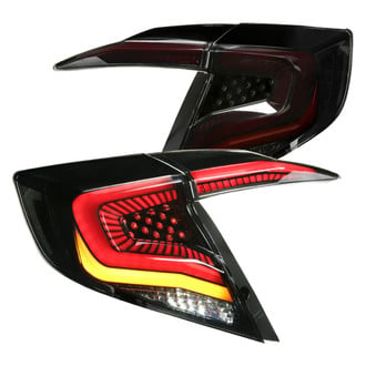 Spec-D® - Driver and Passenger Side Black/Smoke Sequential Fiber Optic LED Tail Lights