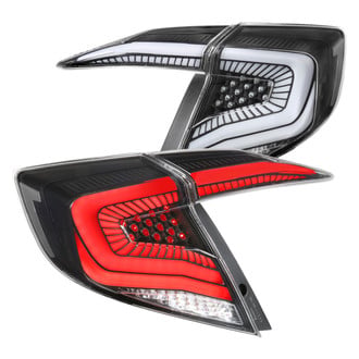 Spec-D® - Driver and Passenger Side Matte Black Sequential Fiber Optic LED Tail Lights