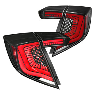 Spec-D® - Driver and Passenger Side Black Sequential Fiber Optic LED Tail Lights