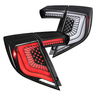 Spec-D® - Driver and Passenger Side Black Sequential Fiber Optic LED Tail Lights