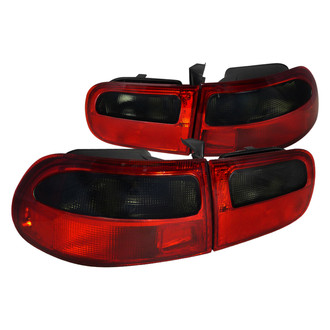 Spec-D® - Driver and Passenger Side Chrome Red/Smoke Euro Tail Lights