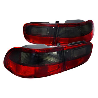 Spec-D® - Driver and Passenger Side Chrome Red/Smoke Euro Tail Lights
