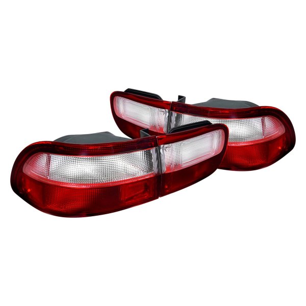 Spec-D® - Chrome/Red Factory Style Tail Lights, Honda Civic