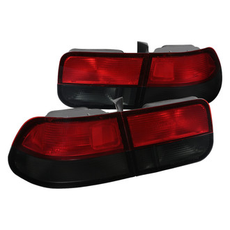 Spec-D® - Driver and Passenger Side Chrome Red/Smoke Euro Tail Lights