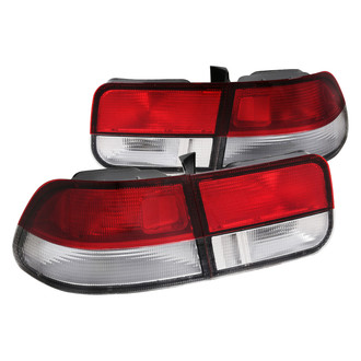 Spec-D® - Driver and Passenger Side Chrome/Red Euro Tail Lights