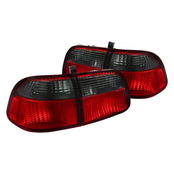 Spec-D® - Chrome Red/Smoke Euro Tail Lights, Honda Civic