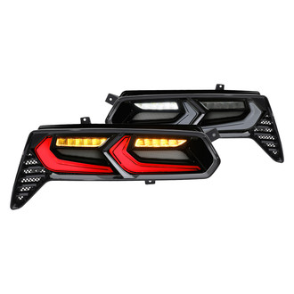 Spec-D® - C8-Style Driver and Passenger Side Black Sequential Fiber Optic LED Tail Lights