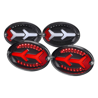 Spec-D® - Driver and Passenger Side Matte Black Fiber Optic LED Tail Lights