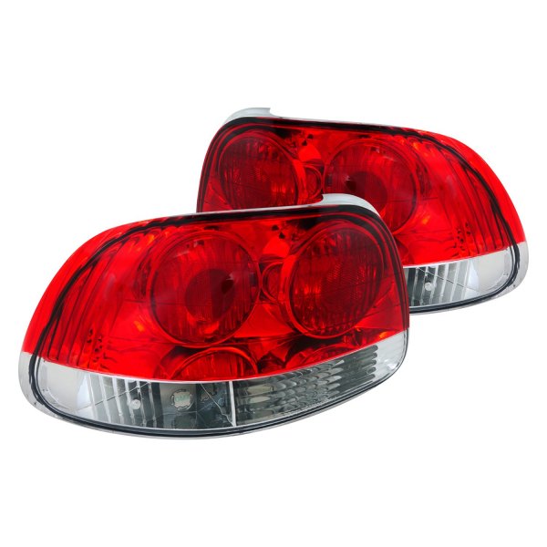 Spec-D® - Chrome/Red Euro Tail Lights, Honda Del Sol