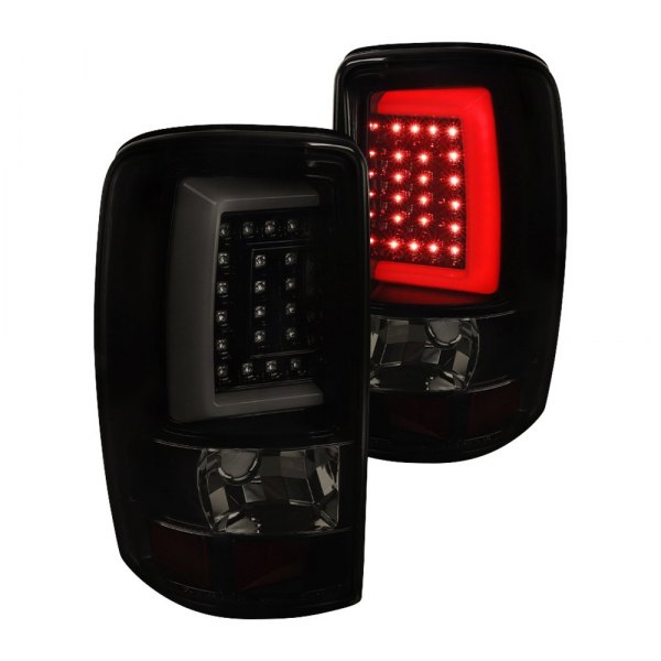 Spec-D® - Gloss Black/Smoke C-Shape Fiber Optic LED Tail Lights
