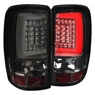 Spec-D® - Driver and Passenger Side Chrome/Smoke C-Shape Fiber Optic LED Tail Lights