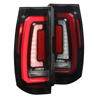 Spec-D® - Driver and Passenger Side Gloss Black Sequential Fiber Optic LED Tail Lights