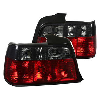 Spec-D® - Driver and Passenger Side Chrome Red/Smoke Euro Tail Lights