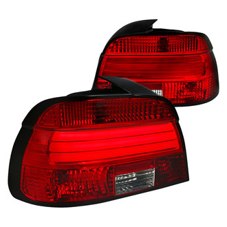 Spec-D® - Driver and Passenger Side Chrome/Red Fiber Optic LED Tail Lights