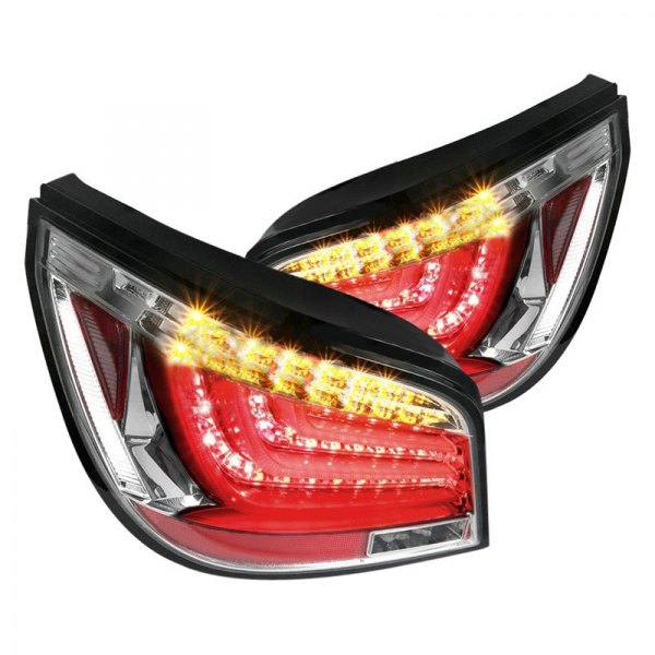 Spec-D® - Chrome Fiber Optic LED Tail Lights, BMW 5-Series