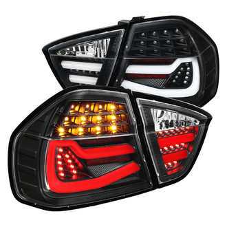 Spec-D® - Driver and Passenger Side Black Fiber Optic LED Tail Lights