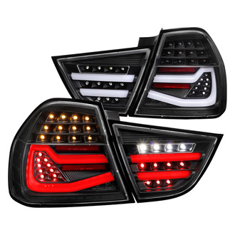 Spec-D® - Driver and Passenger Side Black Sequential Fiber Optic LED Tail Lights